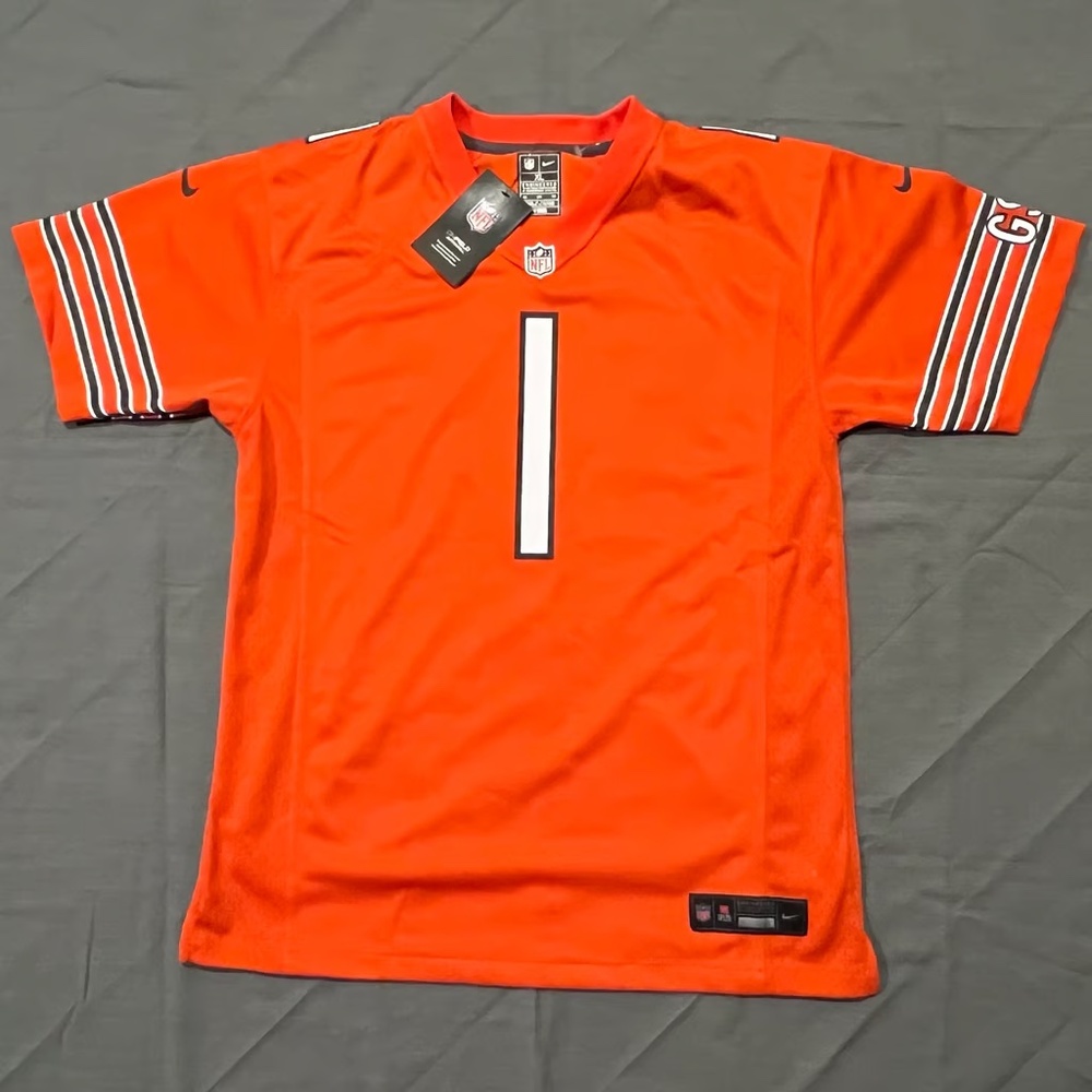 Chicago Bears Nike On-Field Youth XL Justin Fields #1Orange ALT Game Jersey NWT